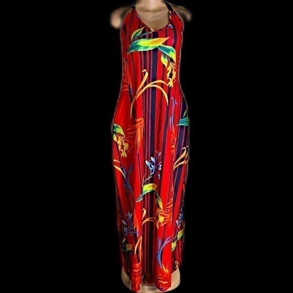 Floral Printed Boho Sundresses Casual Maxi Dress with Pockets - Picture 7 of 9